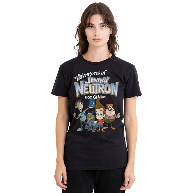 Black - Side - Jimmy Neutron Unisex Adult Group T-Shirt