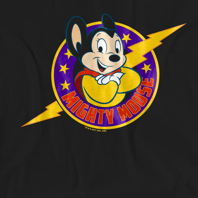 Black - Pack Shot - Mighty Mouse Unisex Adult Mighty Hero T-Shirt
