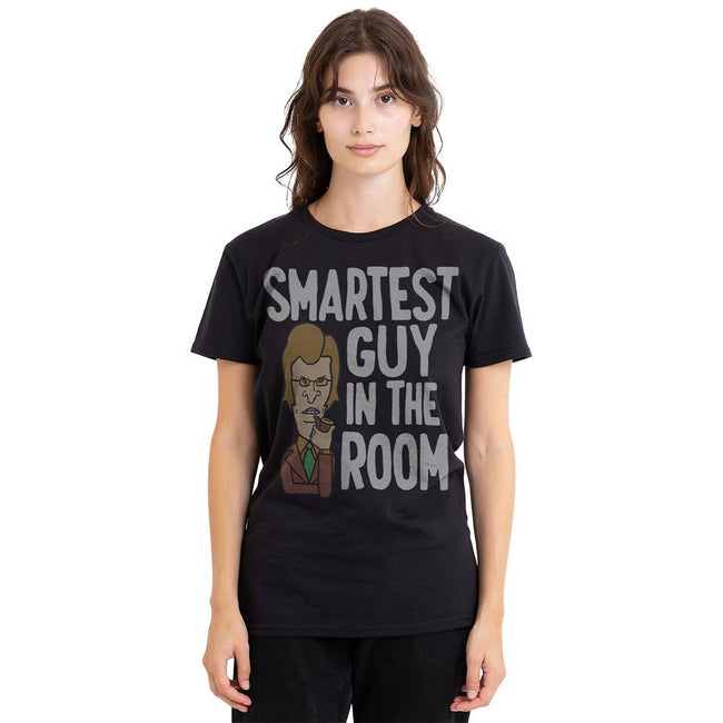 Black - Side - Beavis & Butthead Unisex Adult Smartest Guy In The Room T-Shirt