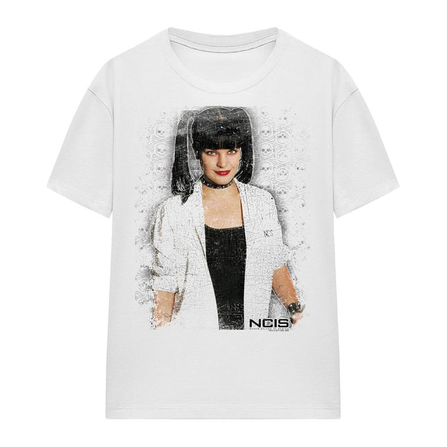 White - Front - NCIS Unisex Adult Abby Skulls T-Shirt