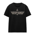 Black - Front - Top Gun Unisex Adult Monotone Logo T-Shirt