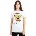 White - Lifestyle - SpongeBob SquarePants Unisex Adult Santa Hat Christmas T-Shirt