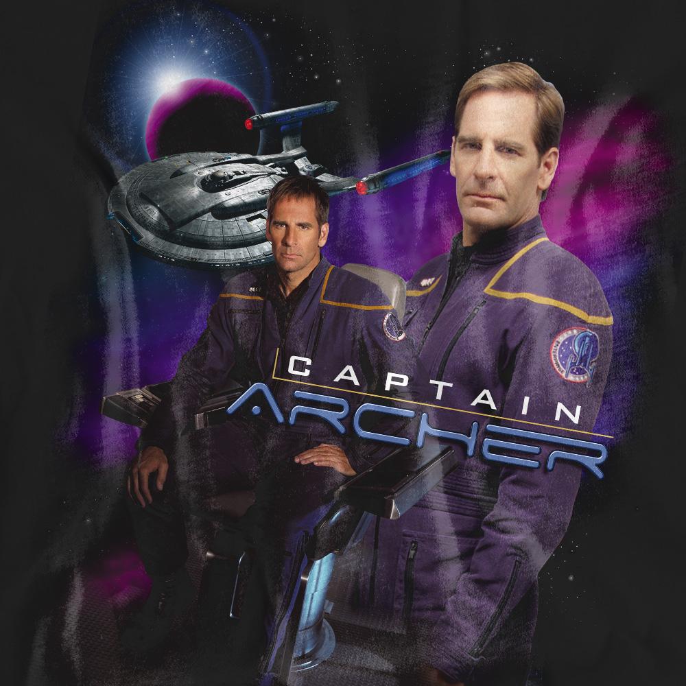 Black - Pack Shot - Star Trek Unisex Adult Captain Archer T-Shirt