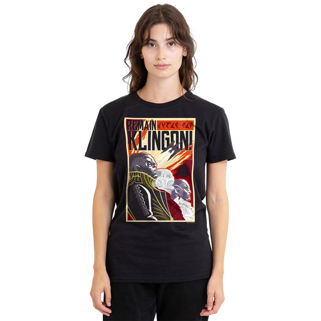 Black - Side - Star Trek: Discovery Unisex Adult Remain Klingon Poster T-Shirt