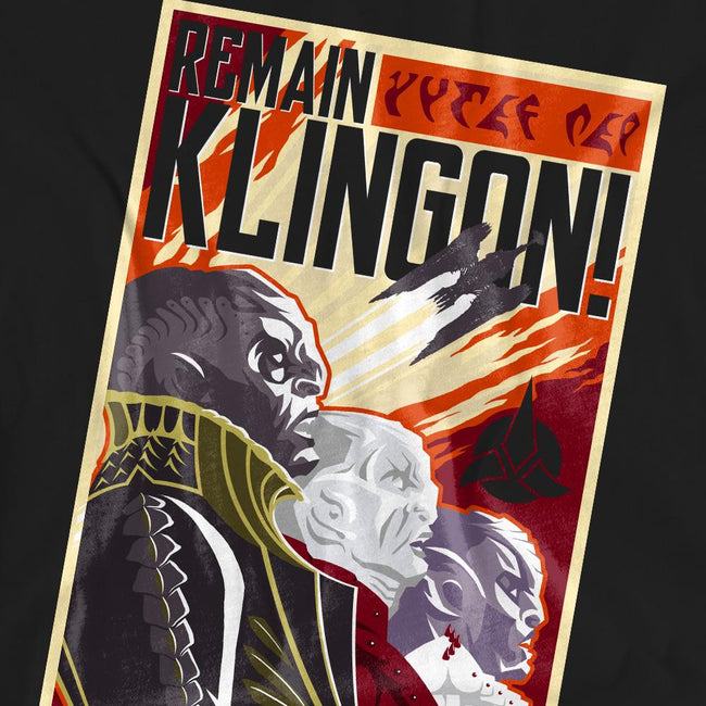 Black - Pack Shot - Star Trek: Discovery Unisex Adult Remain Klingon Poster T-Shirt