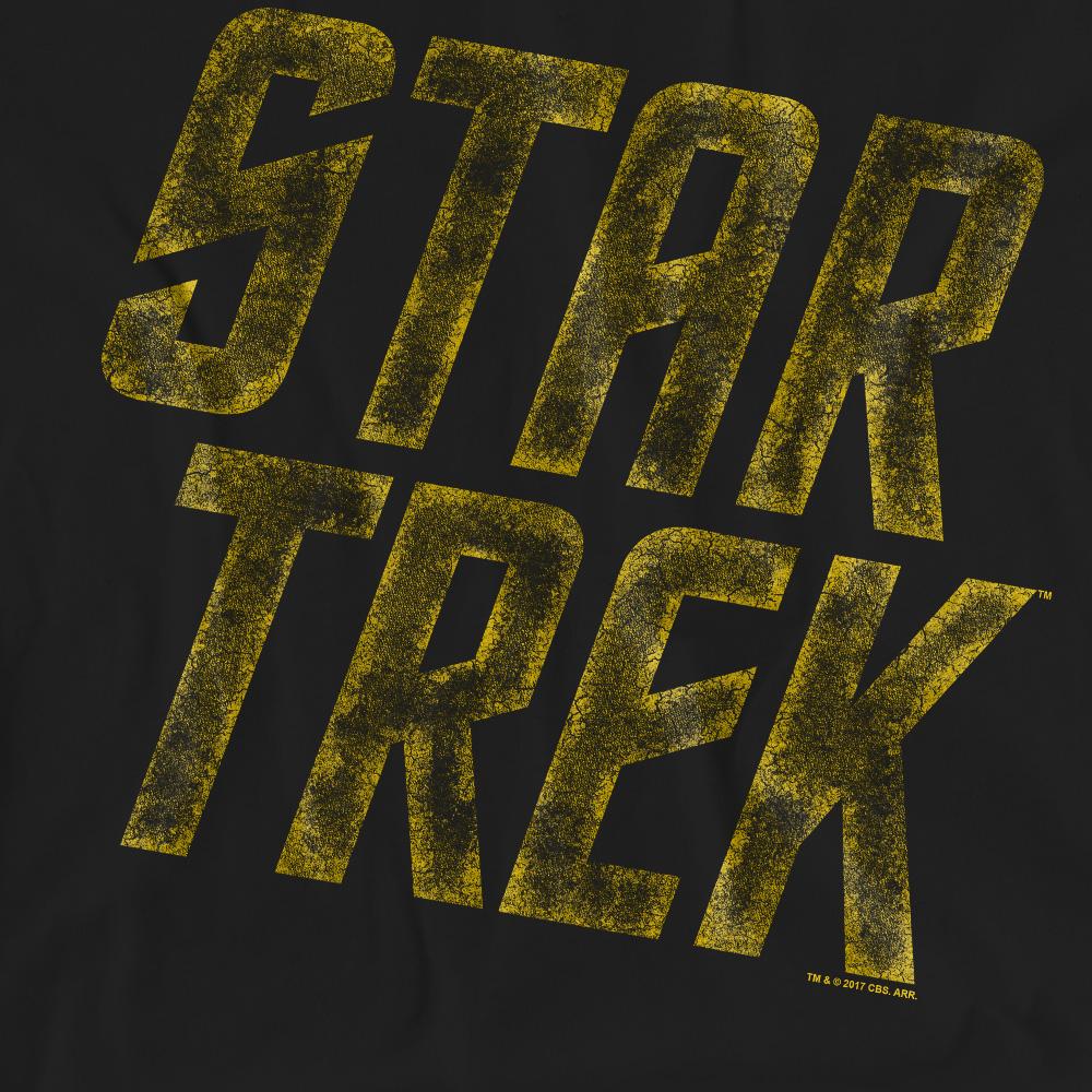 Black - Pack Shot - Star Trek Unisex Adult Distressed Logo T-Shirt
