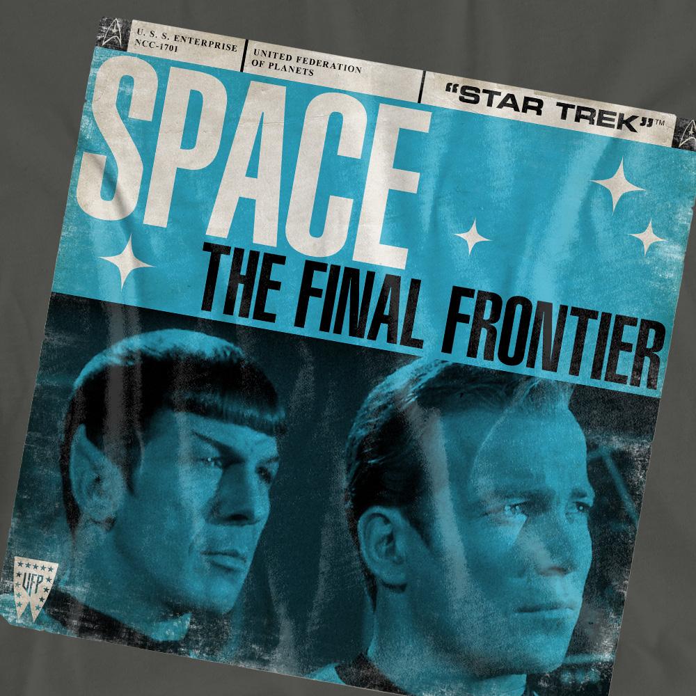 Charcoal - Pack Shot - Star Trek Unisex Adult Final Frontier Cover T-Shirt