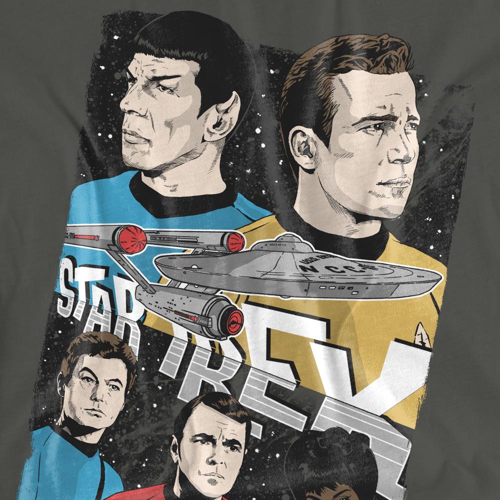 Charcoal - Pack Shot - Star Trek Unisex Adult Illustrated Crew T-Shirt
