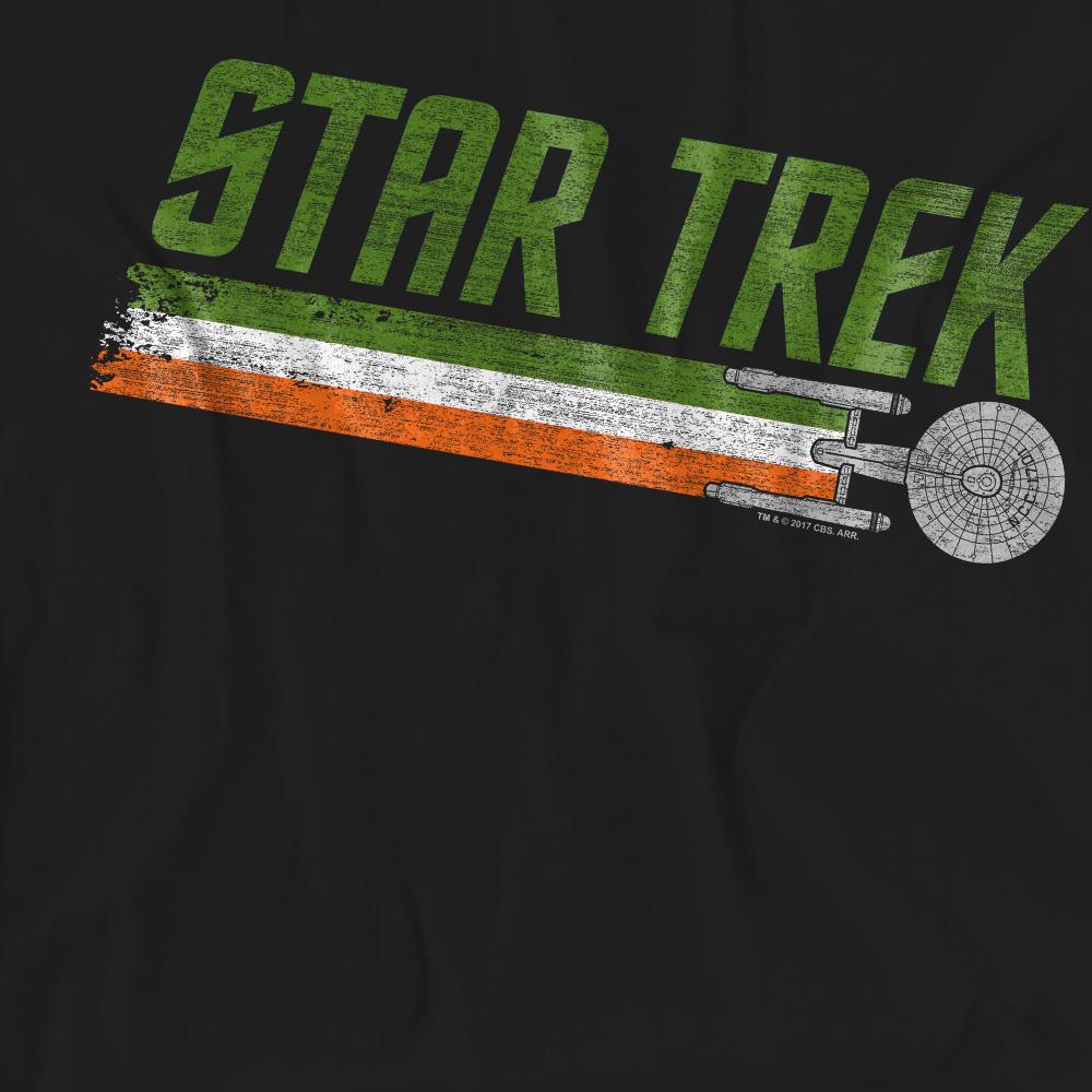 Black - Pack Shot - Star Trek Unisex Adult Irish Enterprise T-Shirt