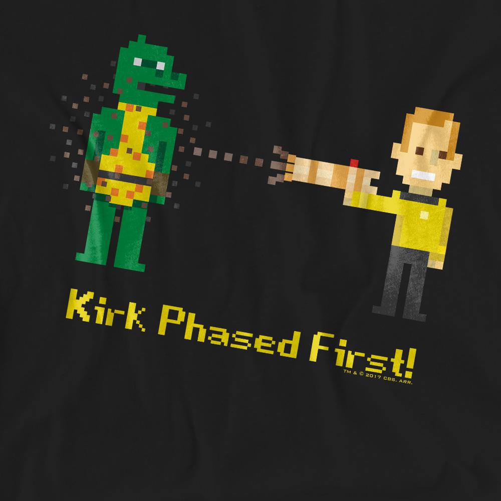Black - Pack Shot - Star Trek Unisex Adult Kirk Phased First T-Shirt