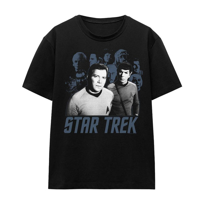Black - Front - Star Trek Unisex Adult Kirk Spock & Company T-Shirt