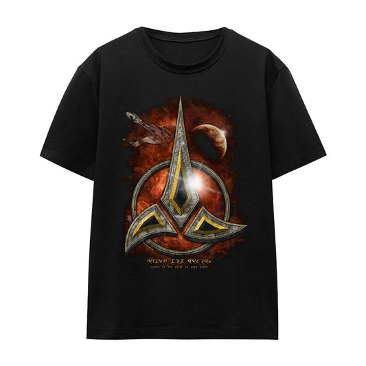 Black - Front - Star Trek Unisex Adult Klingon Crest T-Shirt