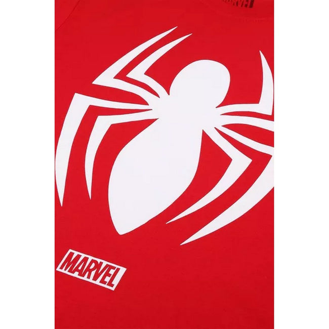 Red - Side - Spider-Man Mens Logo T-Shirt