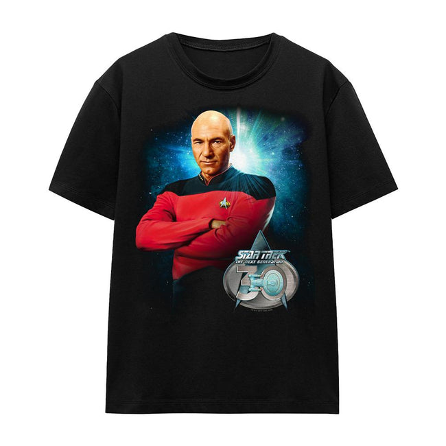 Black - Front - Star Trek Unisex Adult 30 Jean-Luc Picard T-Shirt