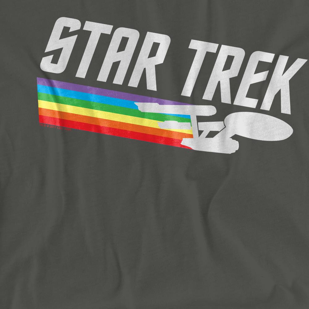 Charcoal - Pack Shot - Star Trek Unisex Adult Rainbow Trail T-Shirt