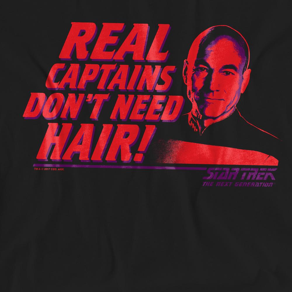 Black - Pack Shot - Star Trek Unisex Adult Real Captain T-Shirt
