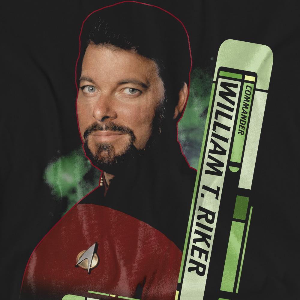 Black - Pack Shot - Star Trek Unisex Adult Riker T-Shirt