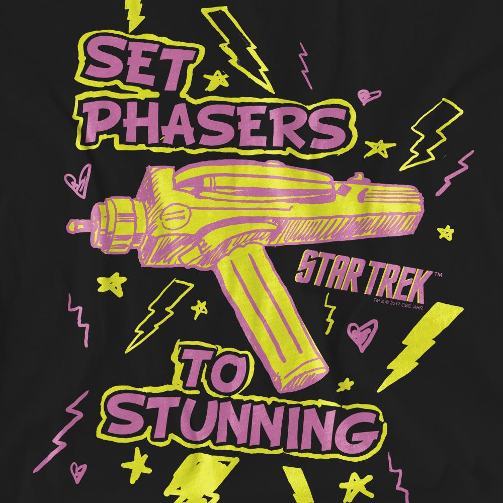 Black - Pack Shot - Star Trek Unisex Adult Set Phasers T-Shirt