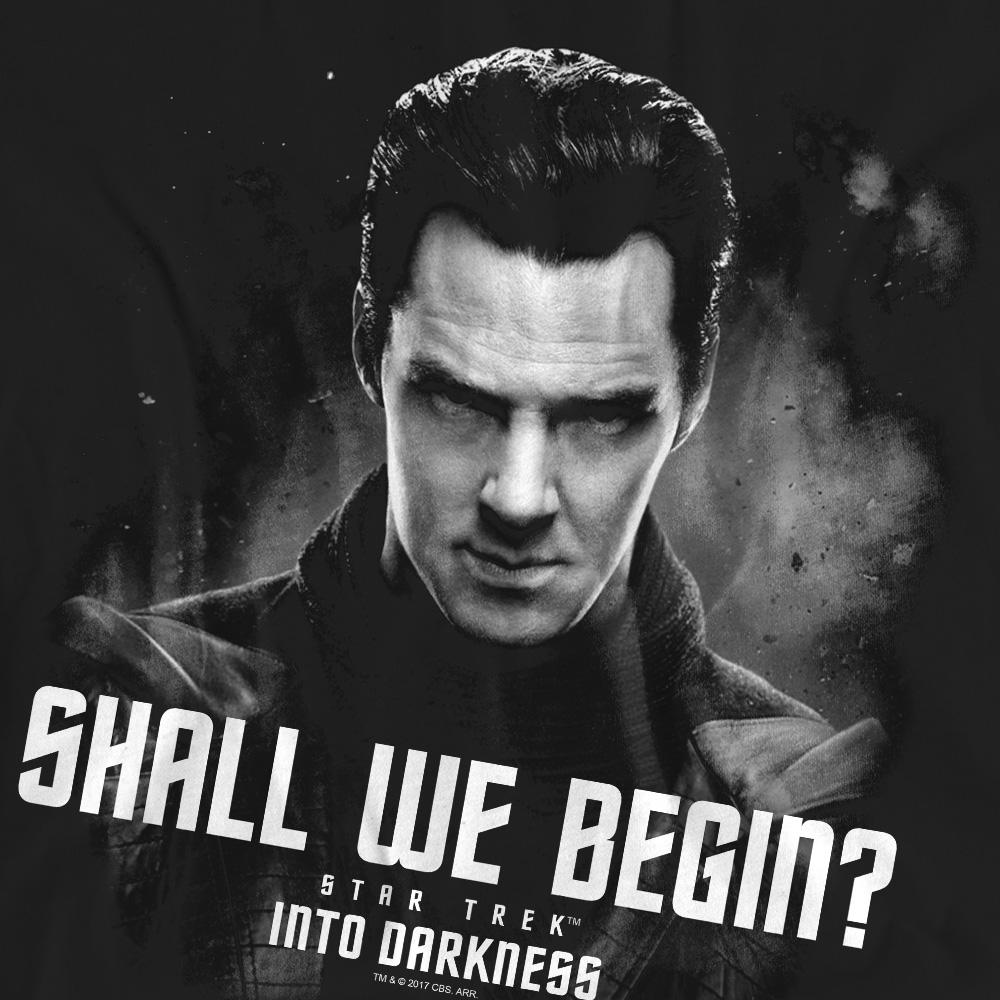 Black - Pack Shot - Star Trek: Into Darkness Unisex Adult Shall We Begin T-Shirt