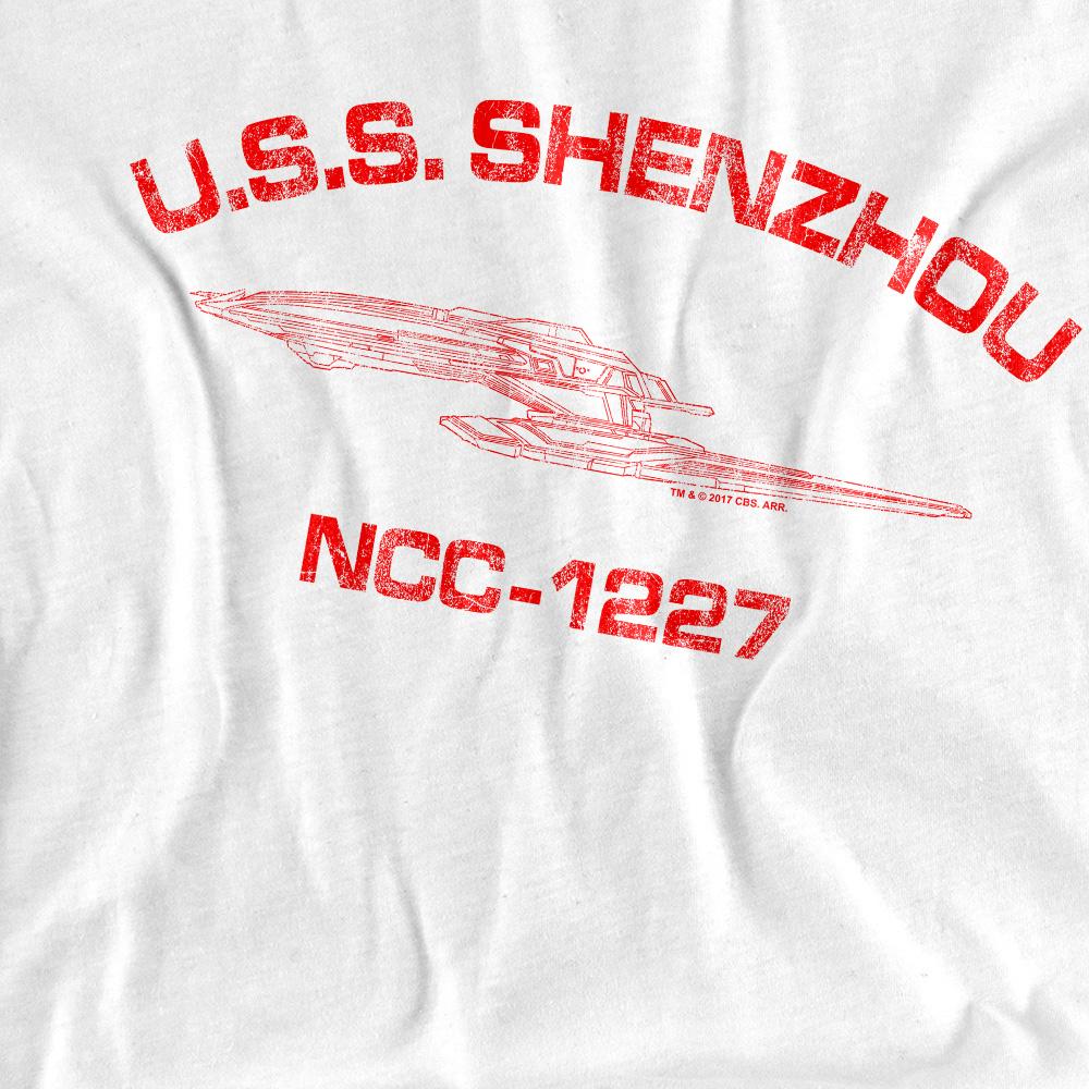 White - Pack Shot - Star Trek Unisex Adult Shenzhou Athletic T-Shirt