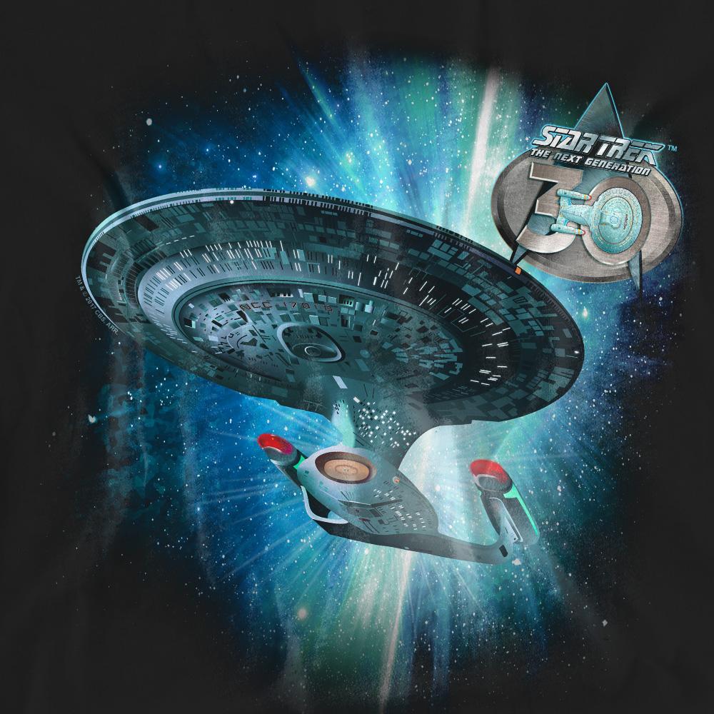 Black - Pack Shot - Star Trek Unisex Adult Ship 30 T-Shirt