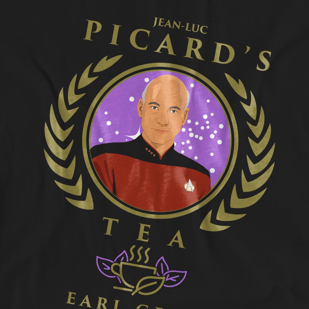 Black - Pack Shot - Star Trek: The Next Generation Unisex Adult Tea. Earl Grey. Hot T-Shirt