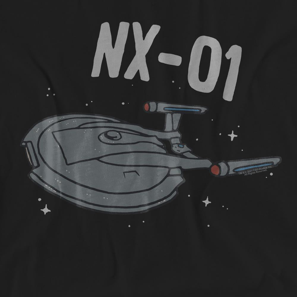 Black - Pack Shot - Star Trek Unisex Adult The OG NX Class T-Shirt