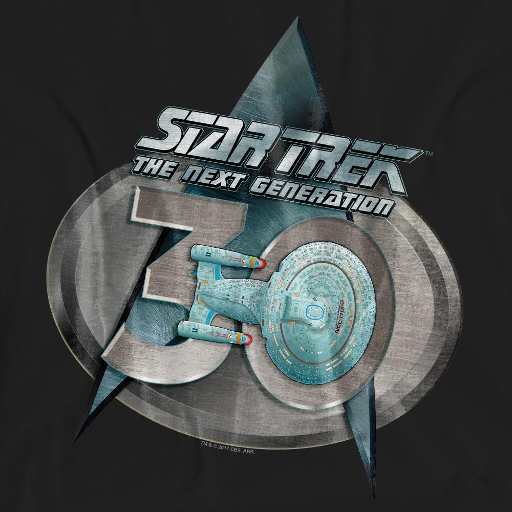 Black - Pack Shot - Star Trek Unisex Adult The Next Generation 30 Logo T-Shirt