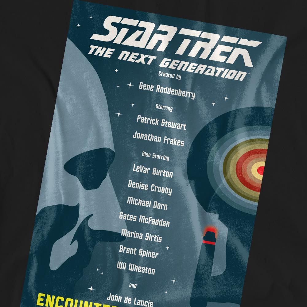 Black - Pack Shot - Star Trek Unisex Adult The Next Generation Season 1 Episode 1 T-Shirt