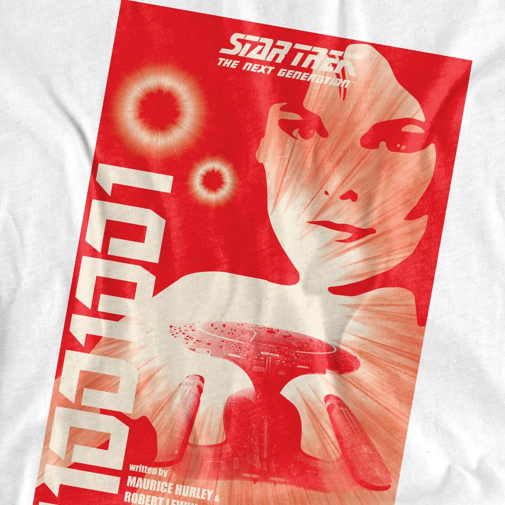 White - Pack Shot - Star Trek Unisex Adult The Next Generation Season 1 Episode 15 T-Shirt
