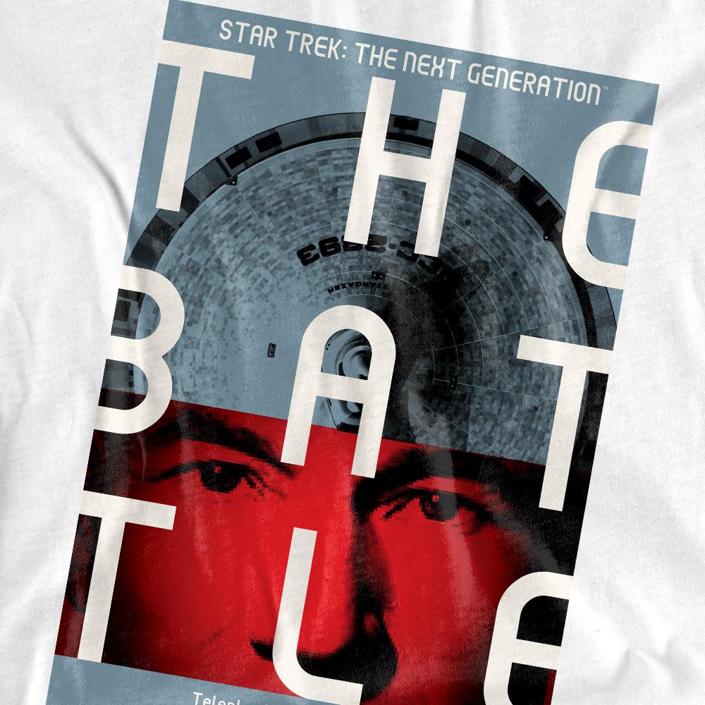 White - Pack Shot - Star Trek Unisex Adult The Next Generation Season 1 Episode 9 T-Shirt