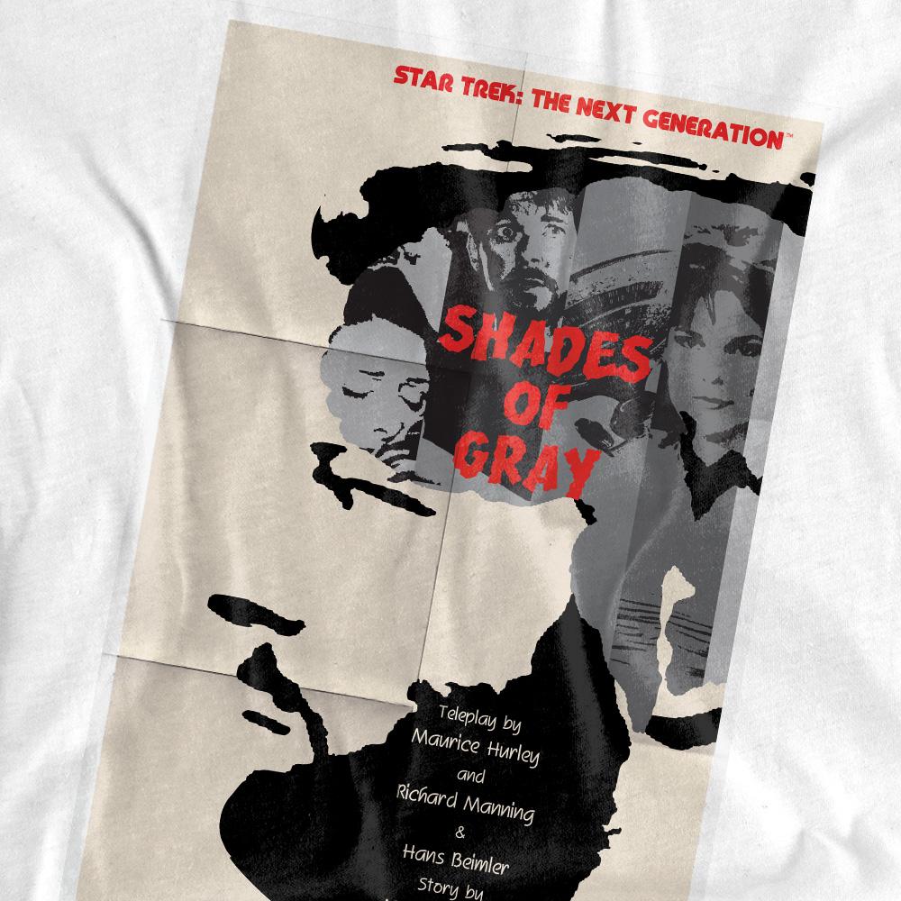 White - Pack Shot - Star Trek Unisex Adult The Next Generation Season 2 Episode 22 T-Shirt