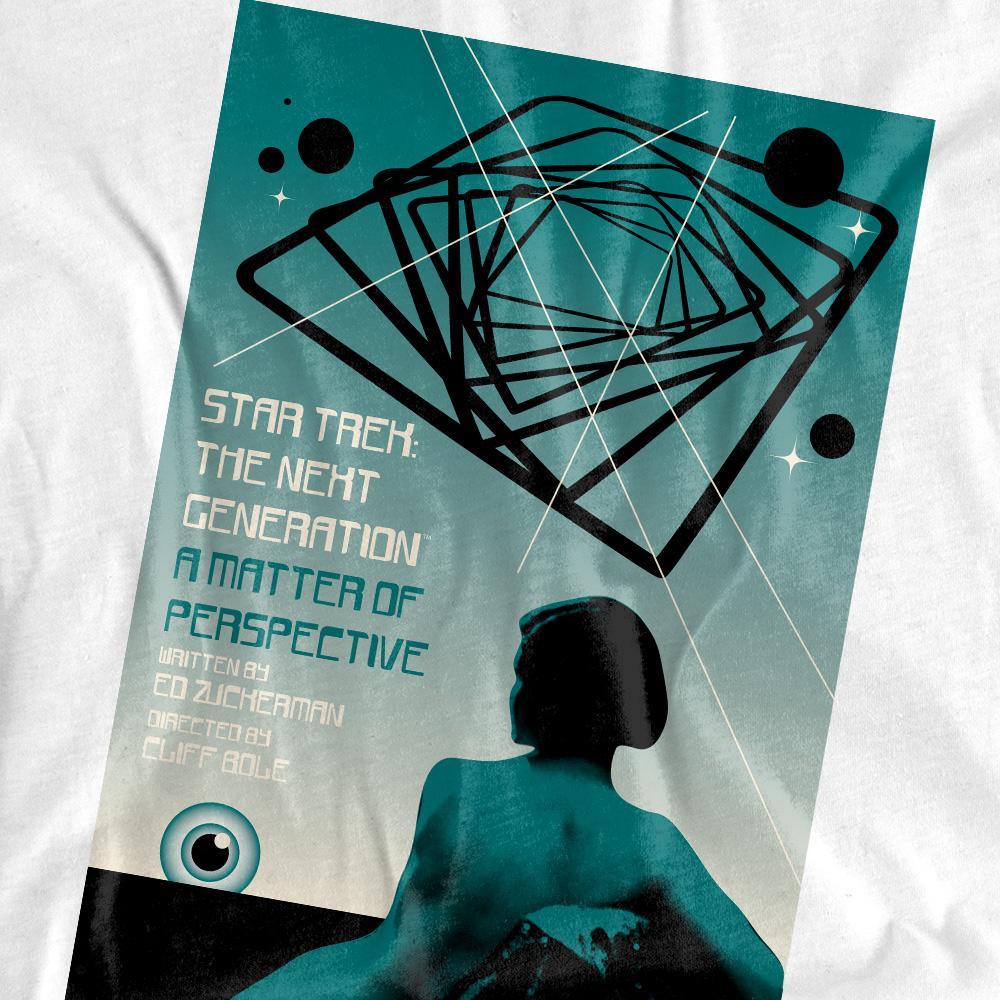 White - Pack Shot - Star Trek Unisex Adult The Next Generation Season 3 Episode 14 T-Shirt
