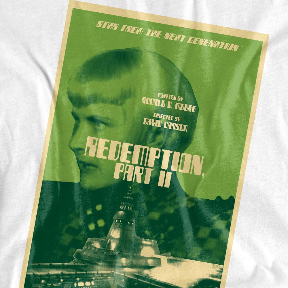 White - Pack Shot - Star Trek Unisex Adult The Next Generation Season 5 Episode 1 T-Shirt