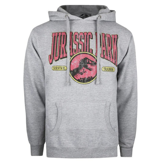 Heather Grey - Front - Jurassic Park Mens Survival Training Hoodie