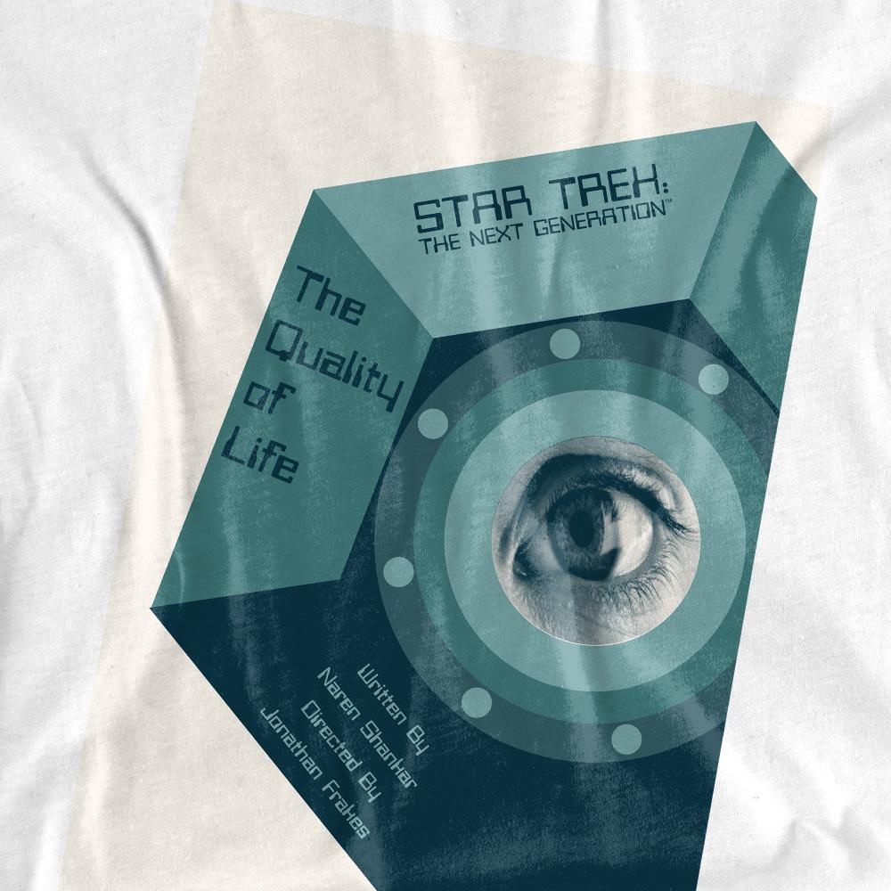 White - Pack Shot - Star Trek Unisex Adult The Next Generation Season 6 Episode 9 T-Shirt