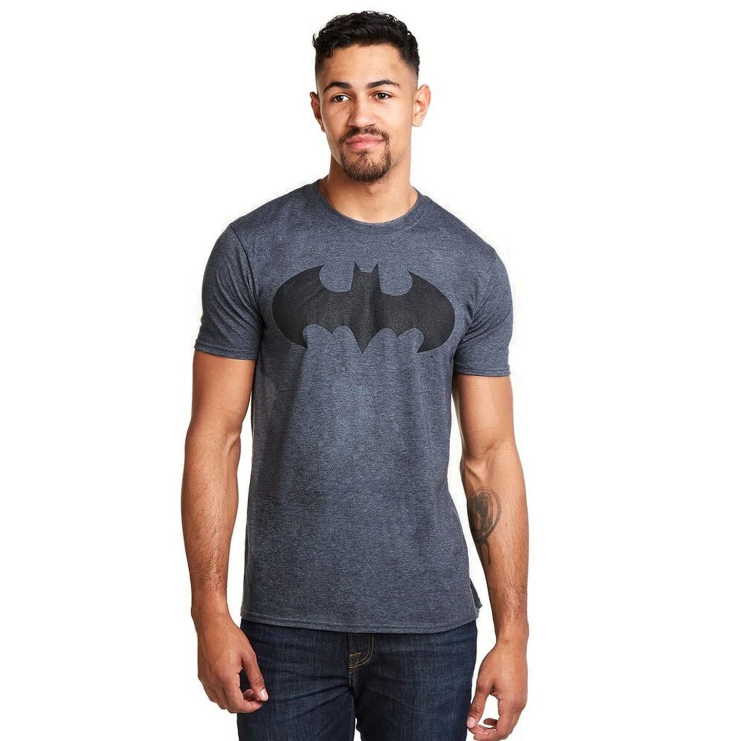 Dark Heather - Side - Batman Mens Mono Heather T-Shirt