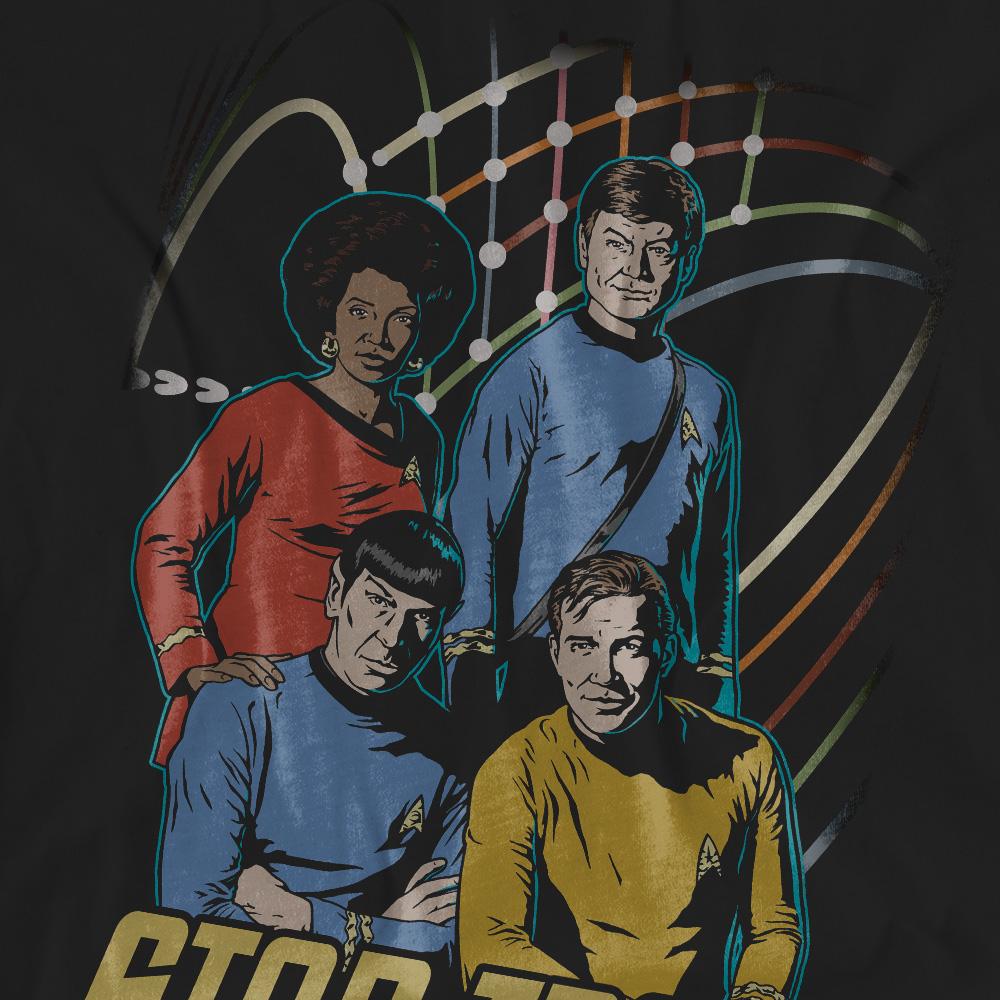 Black - Pack Shot - Star Trek Unisex Adult Warp Factor 4 T-Shirt