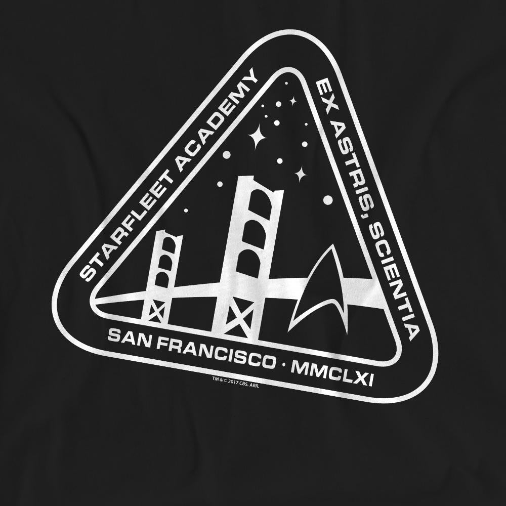 Black - Pack Shot - Star Trek Unisex Adult White Academy Logo T-Shirt