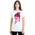 White - Side - David Bowie Unisex Adult Aladdin Sane T-Shirt