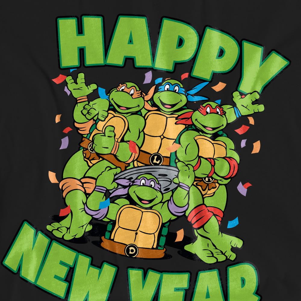 Black - Pack Shot - Teenage Mutant Ninja Turtles Unisex Adult Group New Year T-Shirt