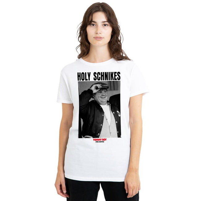 White - Side - Tommy Boy Unisex Adult Holy Schnikes T-Shirt
