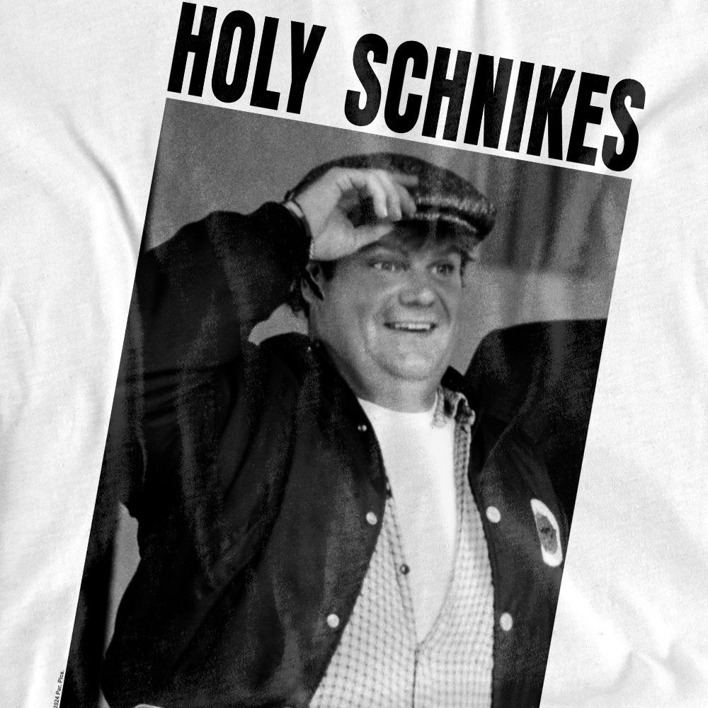 White - Pack Shot - Tommy Boy Unisex Adult Holy Schnikes T-Shirt