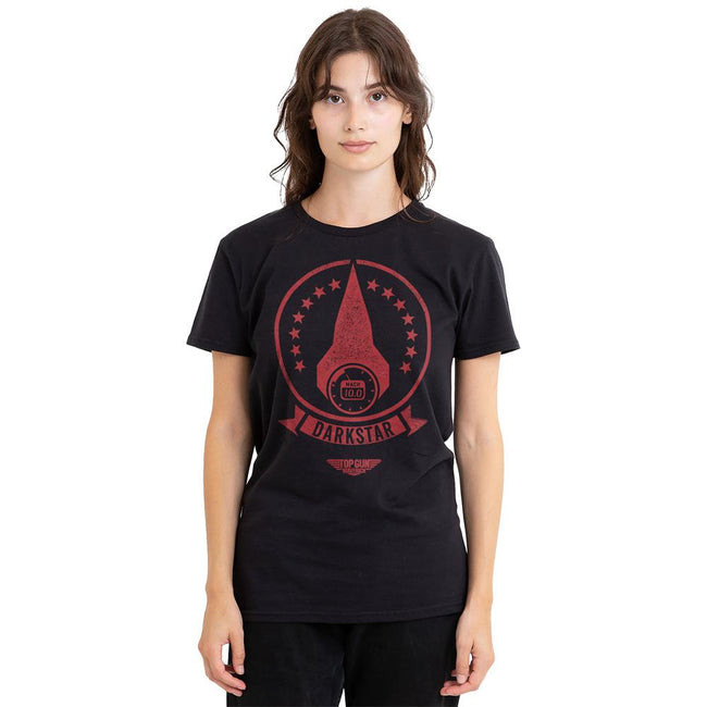 Black - Side - Top Gun Unisex Adult Darkstar Logo T-Shirt
