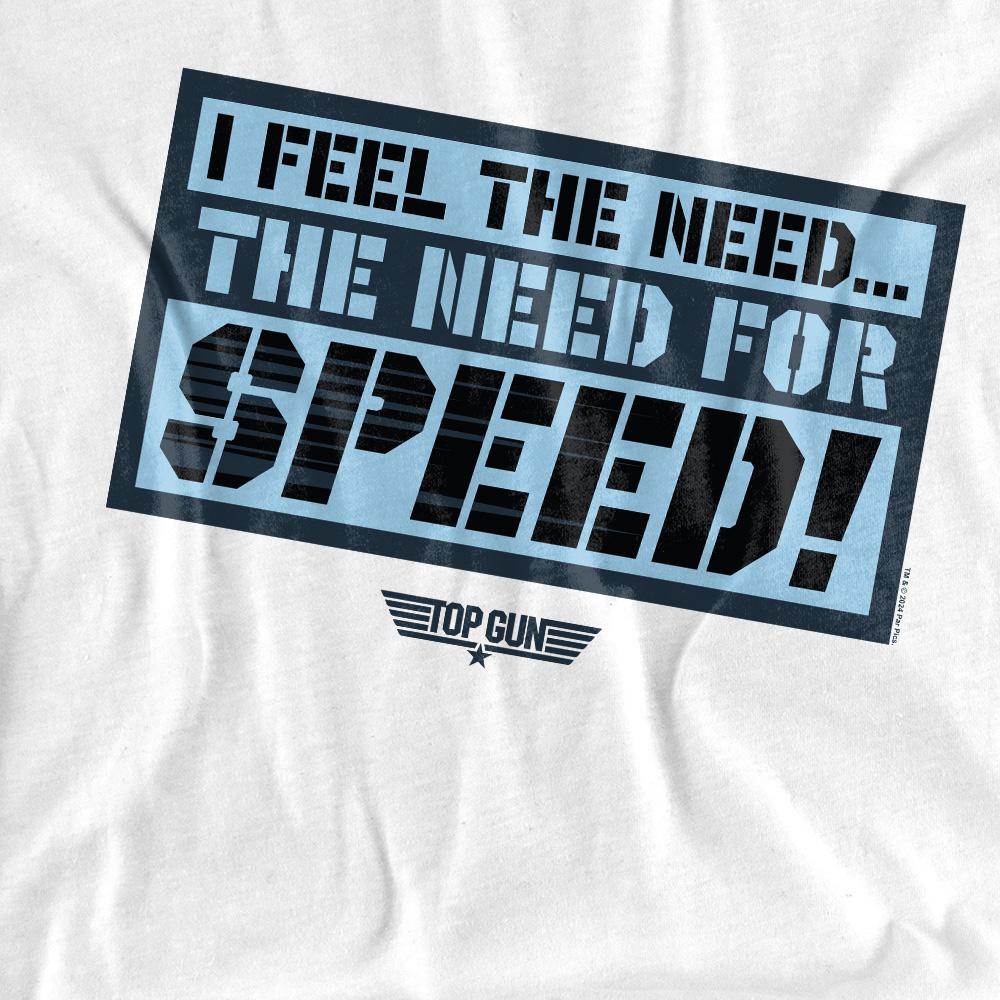 White - Pack Shot - Top Gun Unisex Adult I Feel The Need T-Shirt
