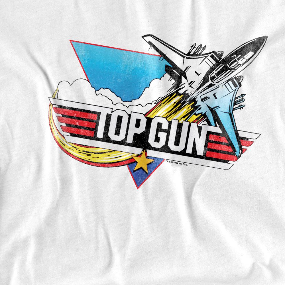 White - Pack Shot - Top Gun Unisex Adult Jet Swoop Logo T-Shirt
