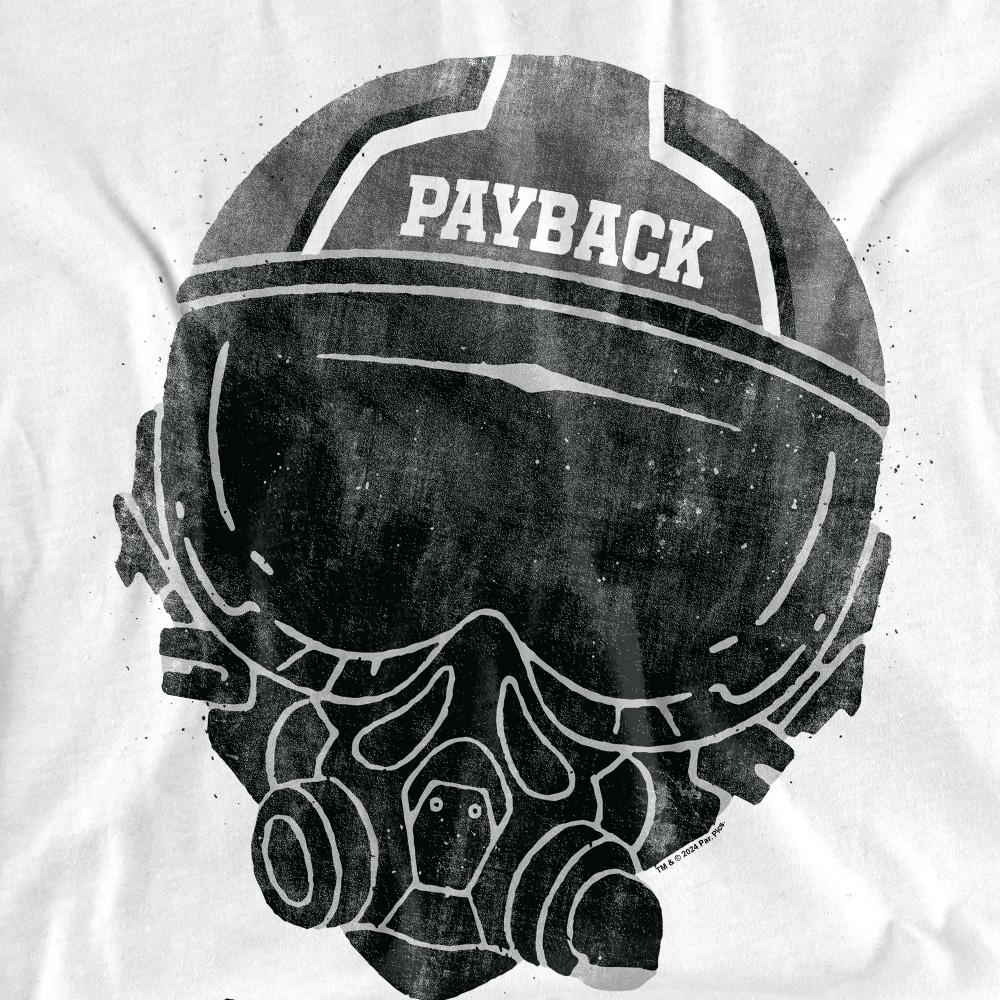 White - Pack Shot - Top Gun Unisex Adult Payback Helmet T-Shirt
