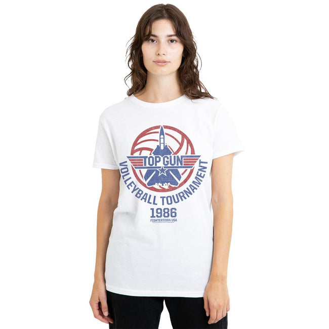 White - Side - Top Gun Unisex Adult Volleyball Tournament T-Shirt