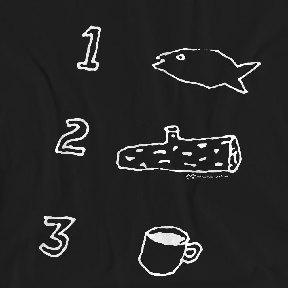 Black - Pack Shot - Twin Peaks Unisex Adult Coffee Log Fish T-Shirt