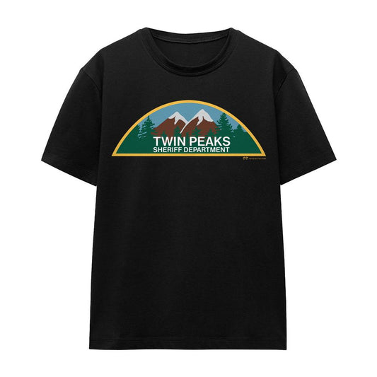 Black - Front - Twin Peaks Unisex Adult Sheriff Department T-Shirt